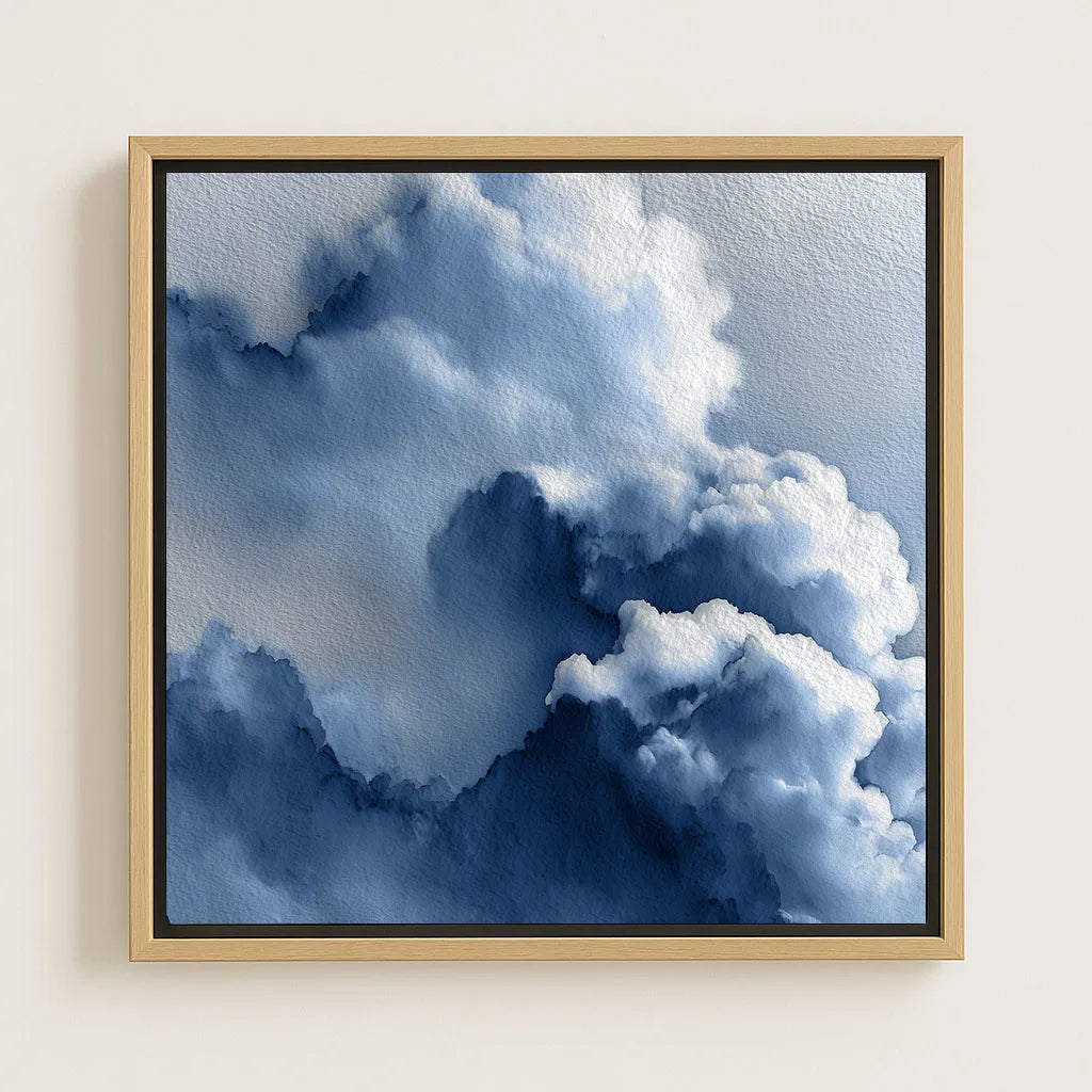 Ingelijst canvas – Blauwe wolken