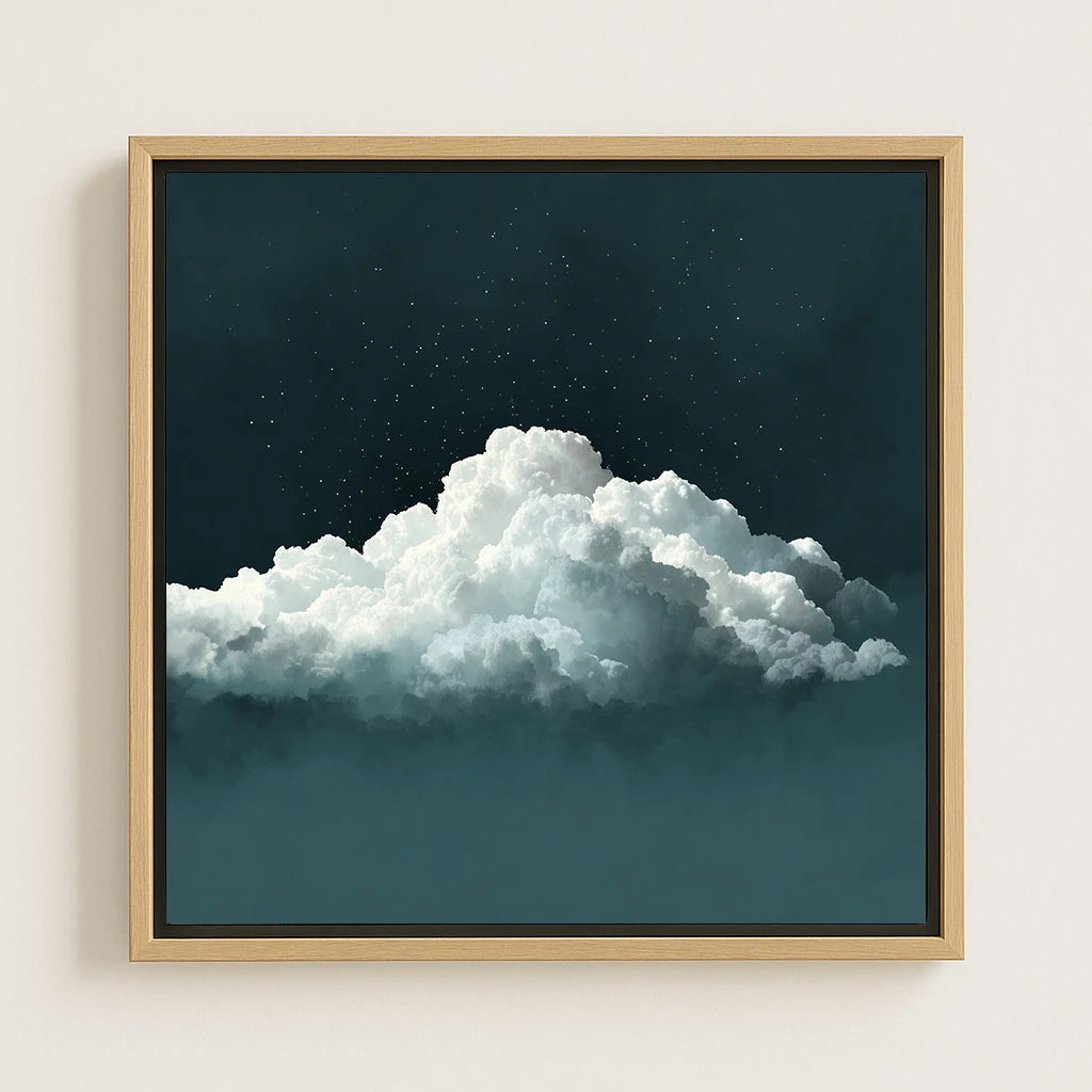 Ingelijst canvas – Groene hemel