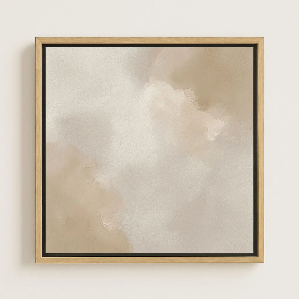 Ingelijst canvas – Beige abstract