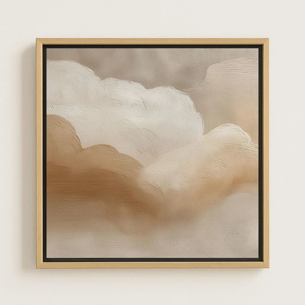 Ingelijst canvas – Beige wolken