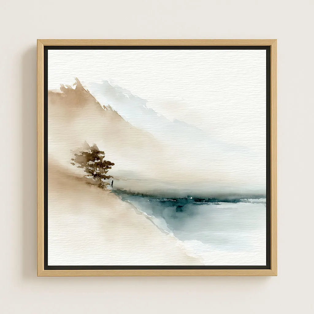 Ingelijst canvas – Stilte aan de oever