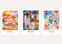 Paul Klee abstract art poster set of 3 with colorful Bauhaus style compositions