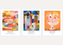 Paul Klee Senecio poster set of 3 with abstract portrait and colorful Bauhaus style