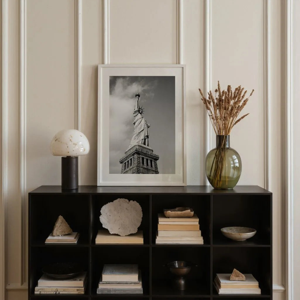 statue of liberty monochrome detail poster