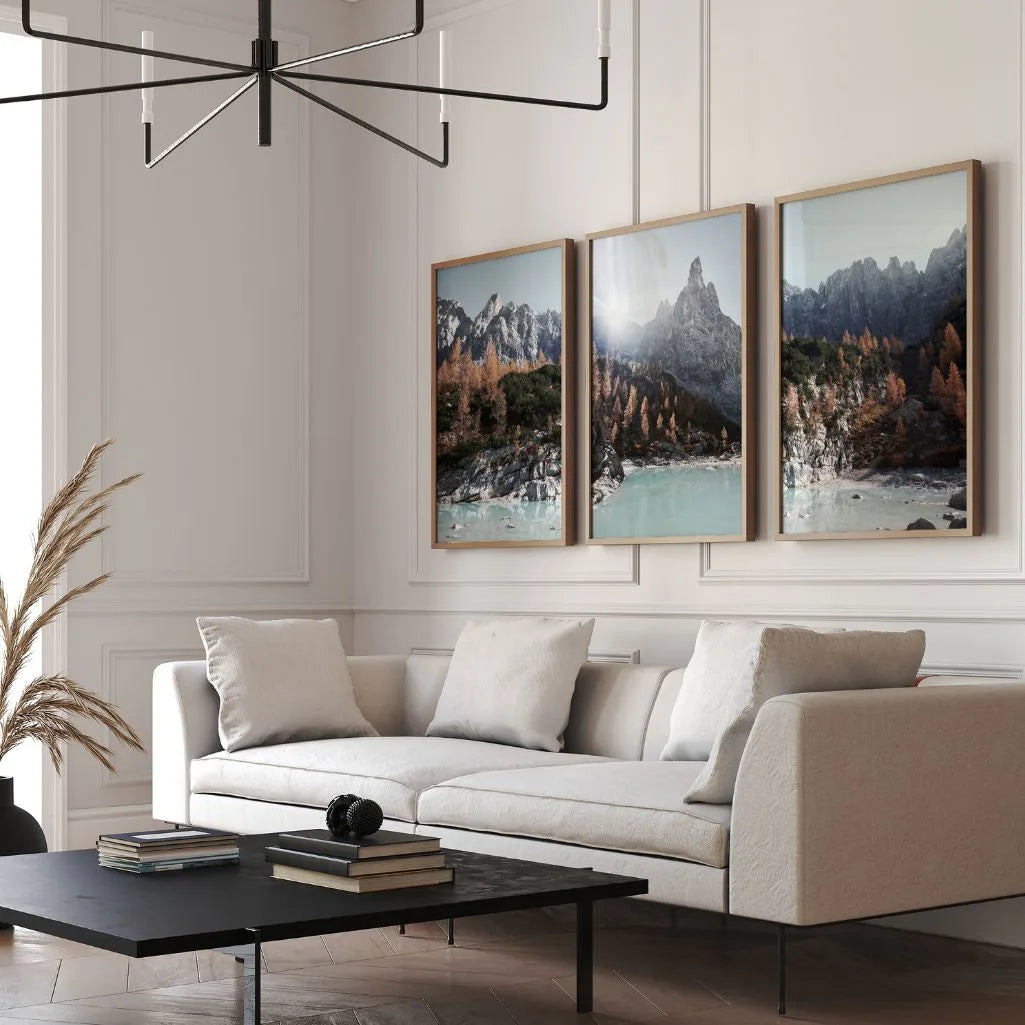 Turquoise lake Alps poster set modern nature gallery wall