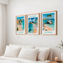 turquoise sea beach landscape poster set
