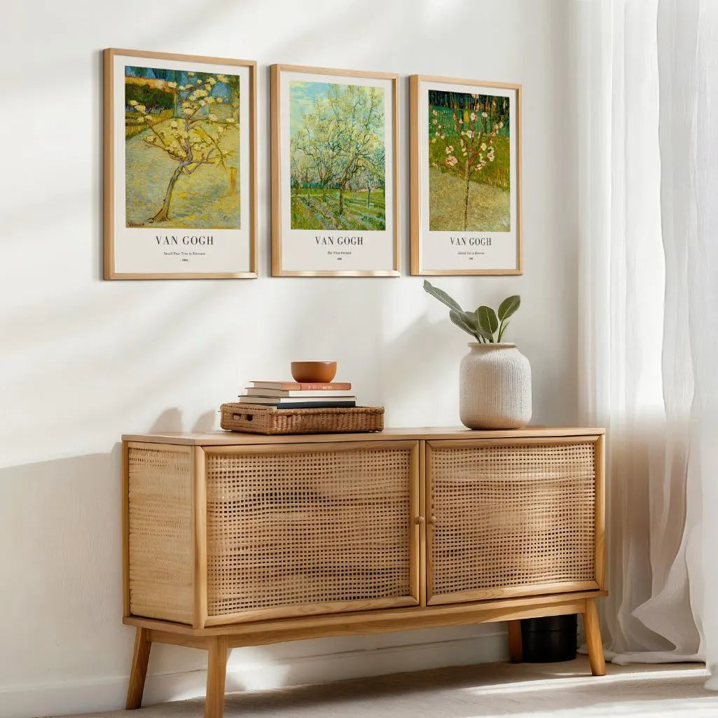 Vincent van Gogh almond blossom tree poster set with floral spring aesthetic