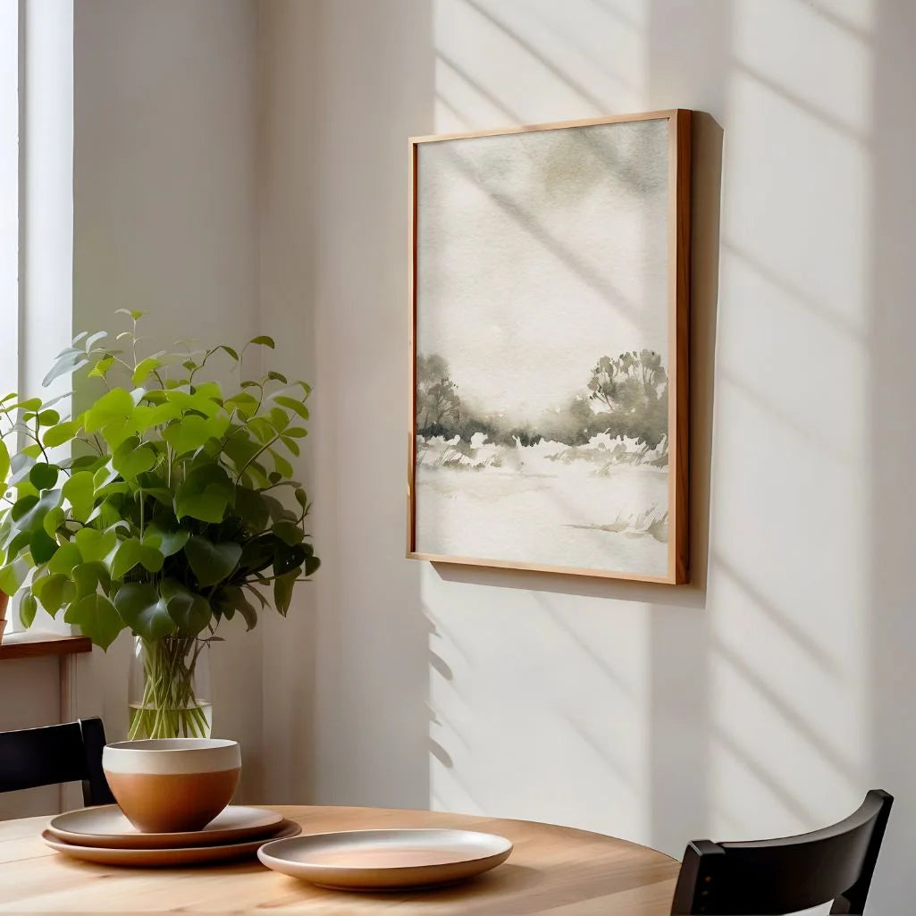 watercolor landscape poster bedroom calming wall art