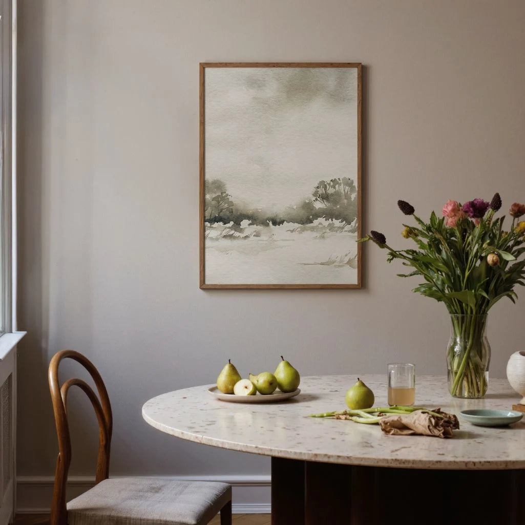 watercolor landscape poster gallery wall neutral art