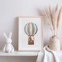 woodland animal balloon poster nursery decor