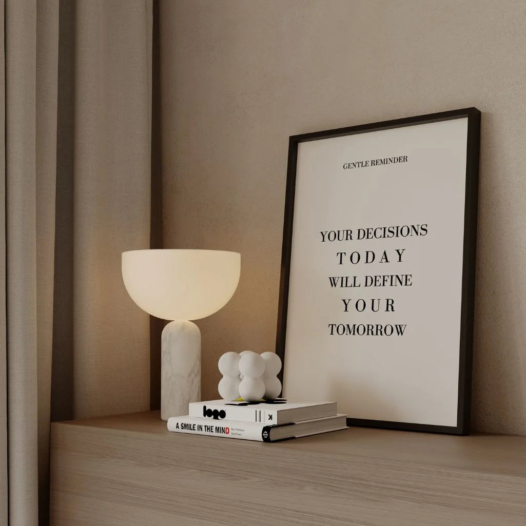 motivational typography poster in modern gallery wall setup