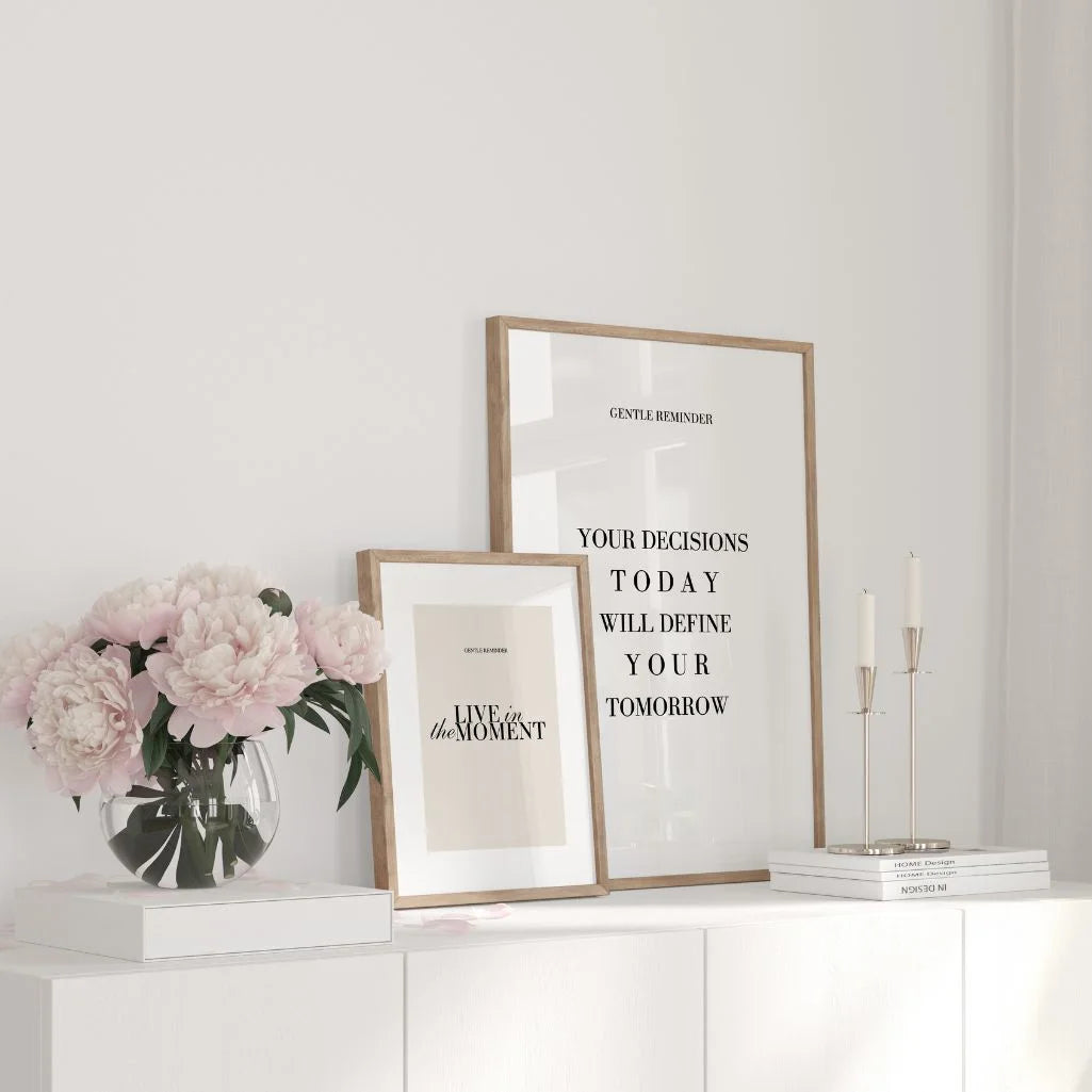 motivational quote poster in clean study or learning corner